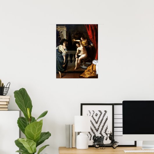 Poster Gentileschi - Bathsheba À Son Bain 1645 (Bureau à domicile)