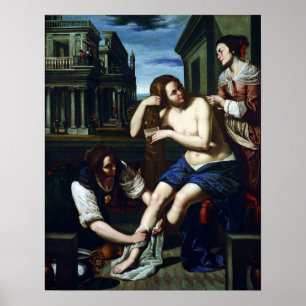 Poster Gentileschi - Bethsabée au bain 1638