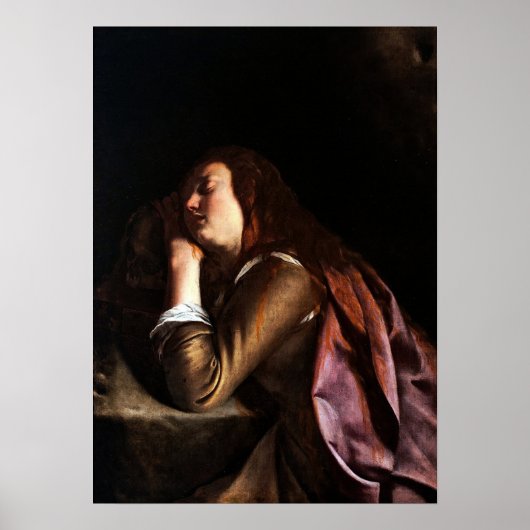 Poster Gentileschi - Madeleine Pénitente (Devant)