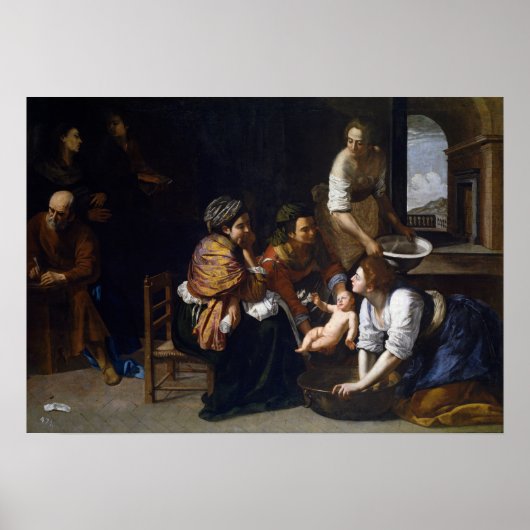 Poster Gentileschi - Naissance De Saint Jean Le Baptiste (Devant)