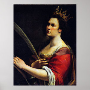 Poster Gentileschi - Sainte Catherine 1615