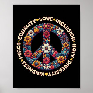 Poster Gentillesse Paix Égalité Amour Inclusion Espoir Di