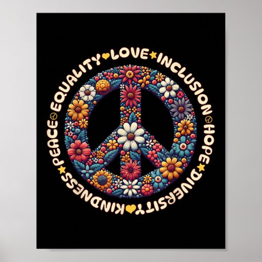Poster Gentillesse Paix Égalité Amour Inclusion Espoir Di (Devant)