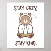 Poster Gentle Reminder to Be Cozy and Kind (Devant)