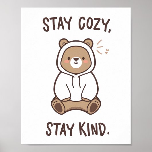 Poster Gentle Reminder to Be Cozy and Kind (Devant)