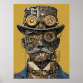 Poster Gentleman Mécanique Steampunk (Devant)