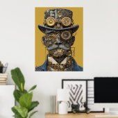 Poster Gentleman Mécanique Steampunk (Bureau à domicile)