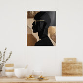 Poster Gentleman Studieux avec lunettes Abstrait (Cuisine)