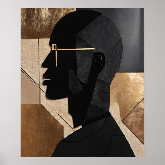 Poster Gentleman Studieux avec lunettes Abstrait (Devant)