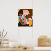 Poster Geo Face (Cuisine)