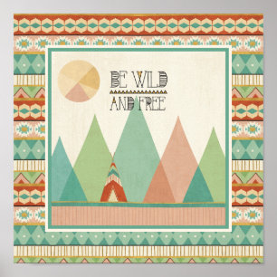 Poster Geo II du sud-ouest  Soyez sauvage et libre