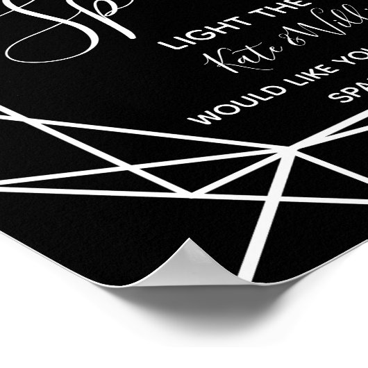 Poster geo sparkler en cristal monochrome envoyer mariage (Coin)