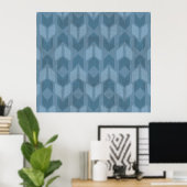 Poster Geo Step extérieur | Motif Flèche bleue (Bureau à domicile)