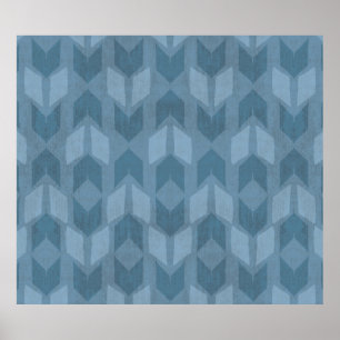 Poster Geo Step extérieur   Motif Flèche bleue