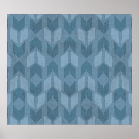 Poster Geo Step extérieur | Motif Flèche bleue (Devant)
