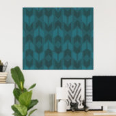 Poster Geo Step extérieur | Motif Turquoise foncé (Bureau à domicile)