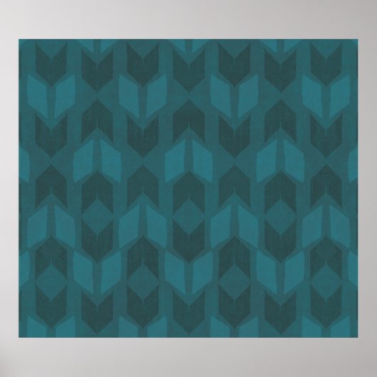 Poster Geo Step extérieur | Motif Turquoise foncé (Devant)