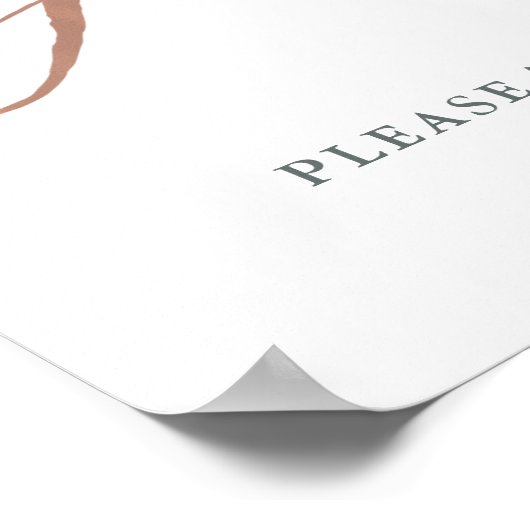 Poster Geo vert | Faveurs de mariage en or Rose (Coin)