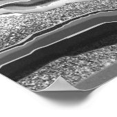 Poster Géode Abstraite Noir Blanc Agate Géode (Coin)