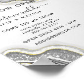 Poster Géode d'agate à paillettes noires et blanches Luxe (Coin)
