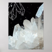 Poster Géode de cristal quartz blanc Géode Pierre naturel (Devant)