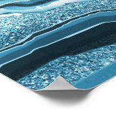 Poster Géode moderne Abstraite Agate Bleu Géode (Coin)