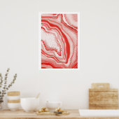 Poster Géode moderne Coral rose d'Agate Abstrait Géode (Cuisine)