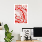 Poster Géode moderne Coral rose d'Agate Abstrait Géode (Bureau à domicile)