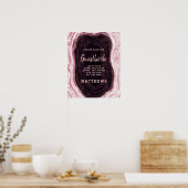 Poster Géode Or Burgundy & Rose Agate Guides (Cuisine)