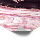 Poster Géode Or Burgundy & Rose Agate Guides (Coin)