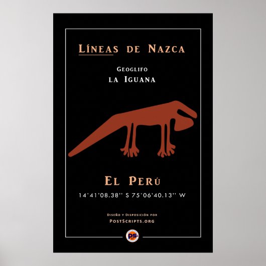Poster Géoglyphes Nazca-Iguana (Devant)