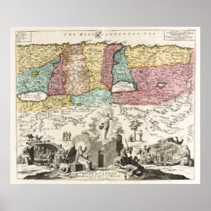 Poster Géographie sacrée, Voyages de Jésus