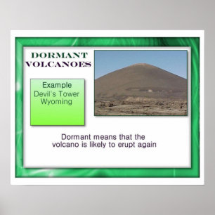 Poster Géographie, Volcans physiquement endormis