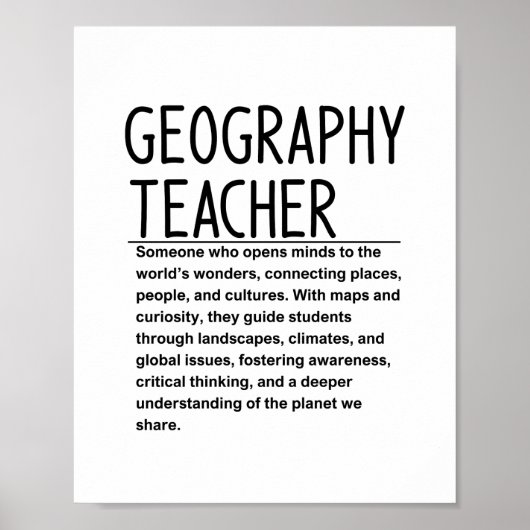 Poster Geography teacher (Devant)
