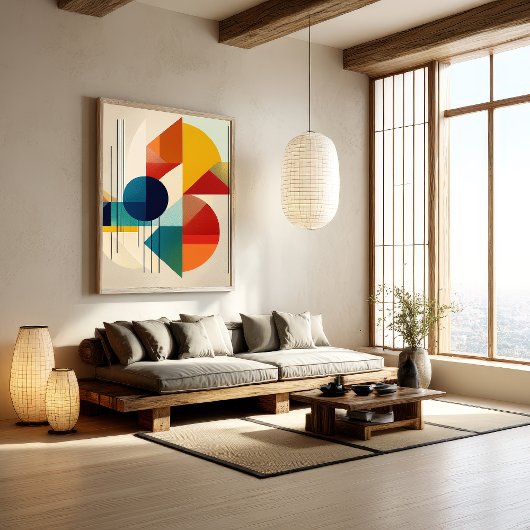 Poster Geometric Abstract Art in Bauhaus Style