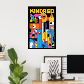 Poster Geometric Abstract Art Print Kindred Exhibition (Bureau à domicile)
