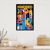 Poster Geometric Abstract Art Print Kindred Exhibition (Cuisine)