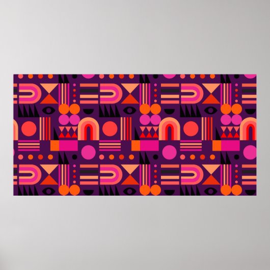 Poster Geometric abstract seamless pattern with shapes of (Devant)