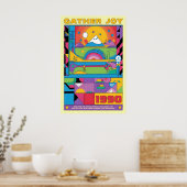 Poster Geometric Art Print Retro 1990s Abstract Mountain (Cuisine)