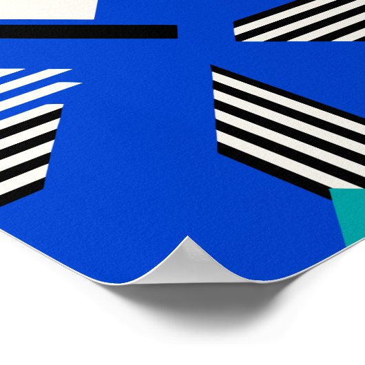 Poster Geometric Art with Diamonds and Striped Lines (Coin)