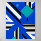 Poster Geometric Art with Diamonds and Striped Lines (Devant)