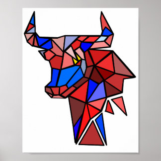 Poster Geometric Bull Shapes