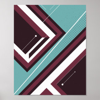 Poster Geometric Design with Angles & Layered Rectangles