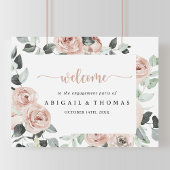 Poster Geometric Dusty Rose Engagement Party Welcome