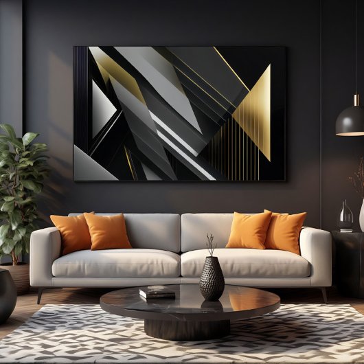 Poster Geometric Elegance Gold & Black