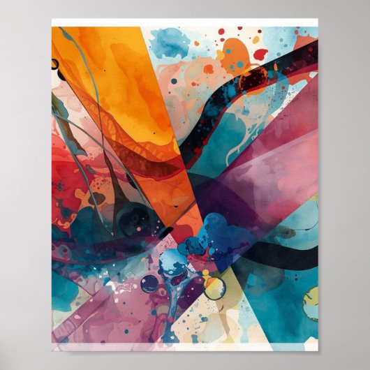 Poster Geometric Fluidity (Devant)