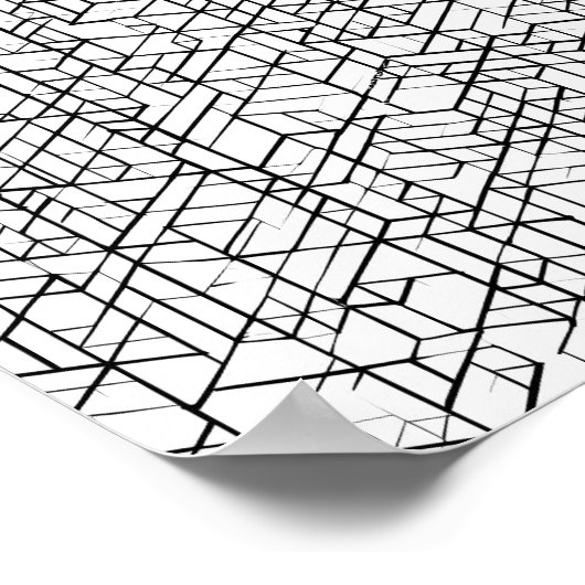 Poster Geometric Grid Coloring Page Decoupage Template (Coin)