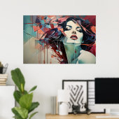 Poster Geometric Harmony (Bureau à domicile)