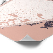 Poster Géometric Navy Blue Peach Marble and Rose Gold (Coin)