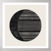 Poster Geometric Tribal Pattern Eclipse Moon Art Print (Devant)